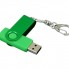 USB 3.0- флешка промо на 128 Гб с поворотным механизмом и однотонным металлическим клипом