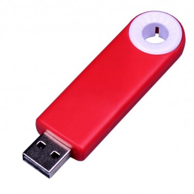 USB 2.0- флешка промо на 32 Гб прямоугольной формы, выдвижной механизм