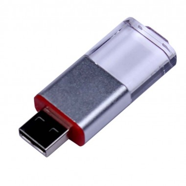 USB 2.0- флешка промо на 16 Гб прямоугольной формы, выдвижной механизм