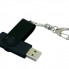 USB-флешка промо на 64 Гб с поворотным механизмом и однотонным металлическим клипом