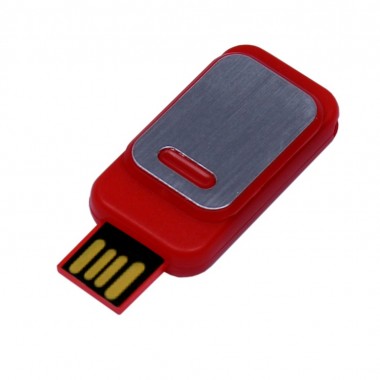 USB 2.0- флешка промо на 32 Гб прямоугольной формы, выдвижной механизм
