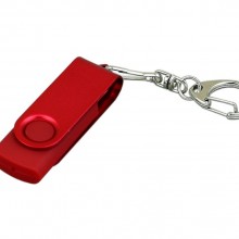 USB-флешка промо на 16 Гб с поворотным механизмом и однотонным металлическим клипом