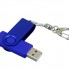 USB-флешка промо на 64 Гб с поворотным механизмом и однотонным металлическим клипом