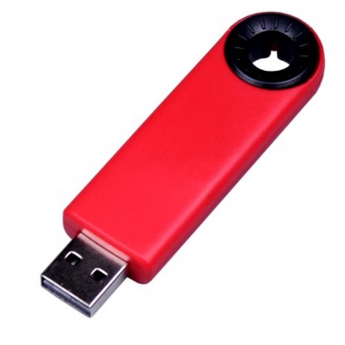 USB 2.0- флешка промо на 4 Гб прямоугольной формы, выдвижной механизм
