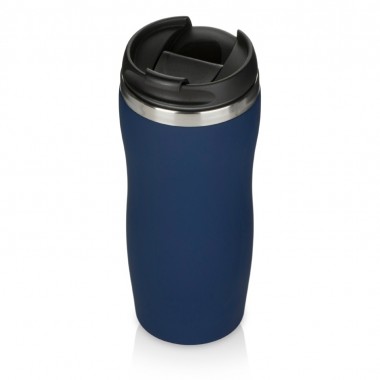 Термокружка Double wall mug C1, soft touch, 350 мл, темно-синий (Р)