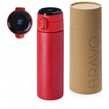 Вакуумная термокружка с индикатором и медной изоляцией Bravo, тубус, 400 мл