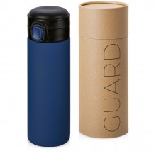 Вакуумная термокружка c кнопкой Guard, soft-touch, 400 мл, тубус Вакуумная термокружка c кнопкой Guard, soft-touch, 400 мл, тубус