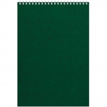 Блокнот Office зеленый, А4, 198х285 мм, верхний гребень, белый блок, клетка, 60 листов