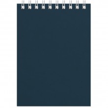 Блокнот Office синий, А6, 94х130 мм, верхний гребень, белый блок, клетка, 60 листов