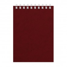 Блокнот Office бордовый, А6, 94х130 мм, верхний гребень, белый блок, клетка, 60 листов