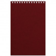 Блокнот Office бордовый, А5, 127х198 мм, верхний гребень, белый блок, клетка, 60 листов
