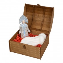 Подарочный набор Новогоднее настроение: кукла-снегурочка, варежки