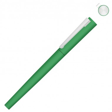 Ручка металлическая роллер Brush R GUM soft-touch с зеркальной гравировкой