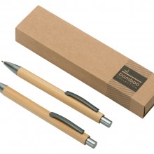 Подарочный набор Tender bamboo с шариковой ручкой и механическим карандашом из бамбука