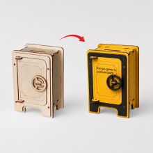 Деревянный 3d пазл Сейф Деревянный 3d пазл Сейф