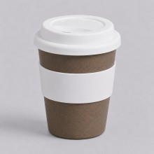 Стакан с силиконовой крышкой Cafe, белый