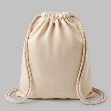 Рюкзак со шнурком Tenes из хлопка плотностью 140 г/м2, natural