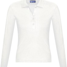 Рубашка поло женская с длинным рукавом Podium 210 белая