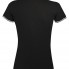 Рубашка поло женская Pasadena Women 200 с контрастной отделкой, черная с белым
