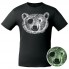 Футболка «Медведь-пират» со светящимся принтом, черная