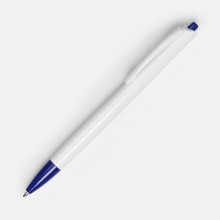 Ручка шариковая Tick, белая с синим Ручка шариковая Tick, белая с синим